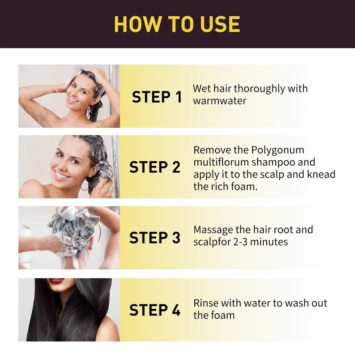 100ml Black Hair Shampoo 3 In1 Hair Dye Shampoo Repairing and Softening Shampoo Moisturizing Cleaning Hair Care for Women Men - JromoCompany