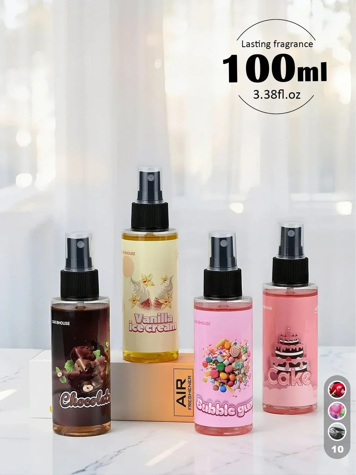 100ml/3.38oz 10 scents air freshener, quickly eliminate odors, long lasting fragrance, air fresh, suitable for home, car, gifts - JromoCompany
