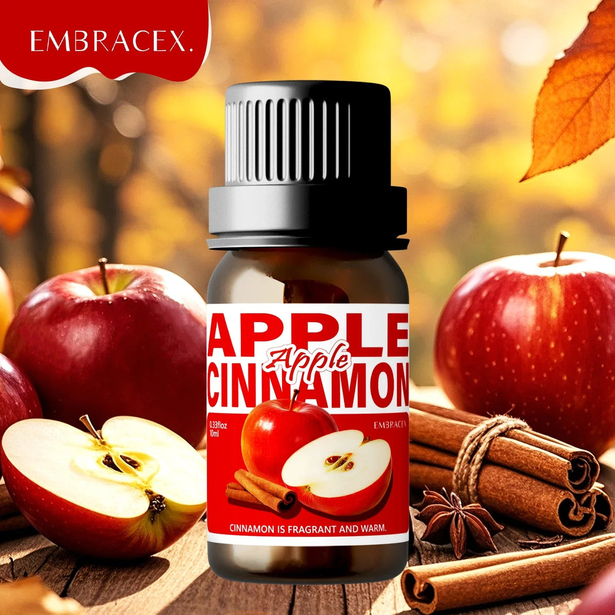 10ml Apple Cinnamon Essential Oil Perfume Aromatherapy Oils Sweet Fragrance Funny Gift For Women Alcohol-Free Skincare Hair Care - JromoCompany