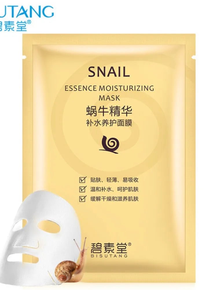 10pcs Snail Anti-aging Face Mask Moisturizing Whitening Anti Wrinkles Hydrating Facial Masks Sheet Masks Skin Care Products - JromoCompany