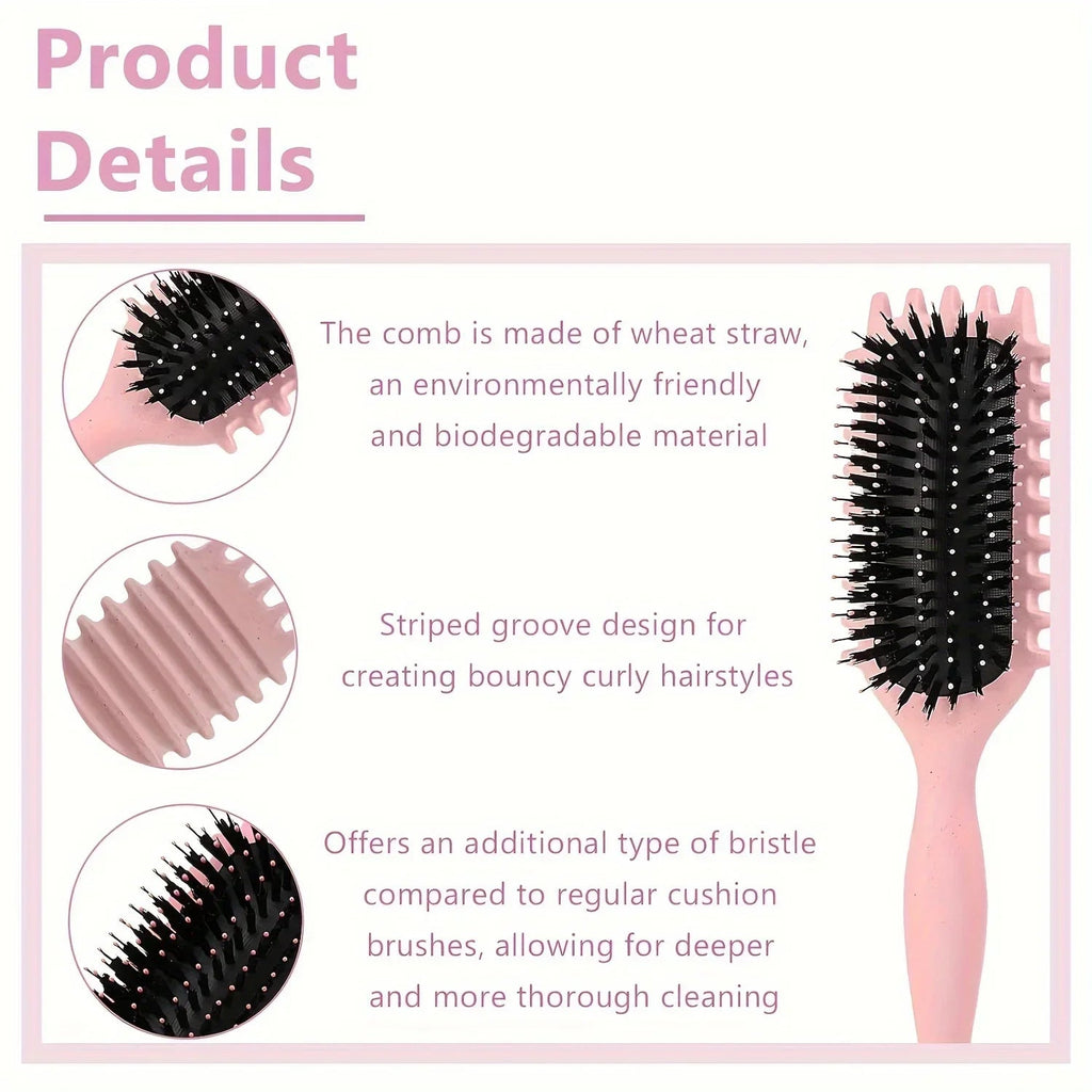 1/2pcs Detangling Candy Brush Curly Hair Scalp Massage Hair Comb with Cleaning Claw Natural Bristles Define Hair Styling Tools - JromoCompany