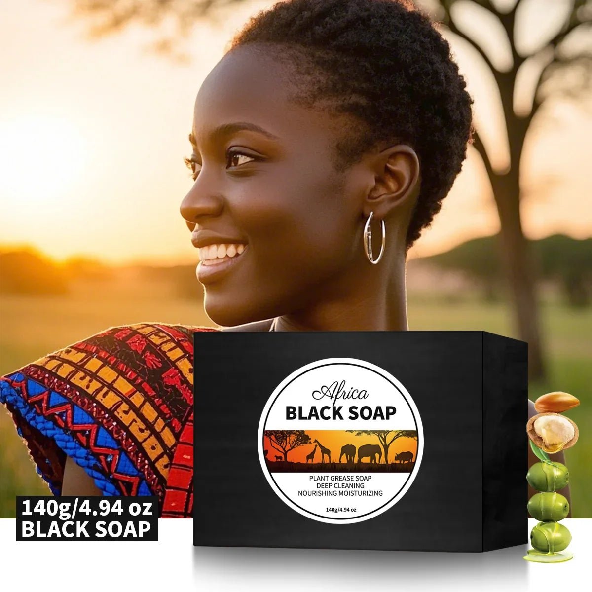 140g Hand Bamboo Charcoal Made Soap Bar Black Organic Soap Bar Charcoal Clay Organic Bathing Soap - JromoCompany