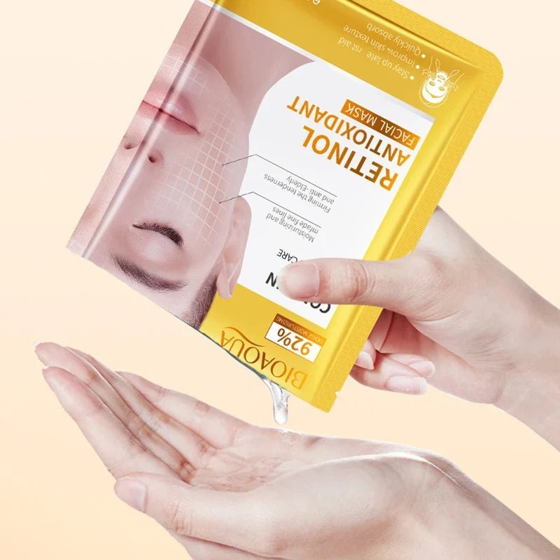 15pcs BIOAQUA Retinol Collagen Facial Masks Firming Moisturizing Nourishing Hydrating Face Mask Facial Skin Care Products - JromoCompany