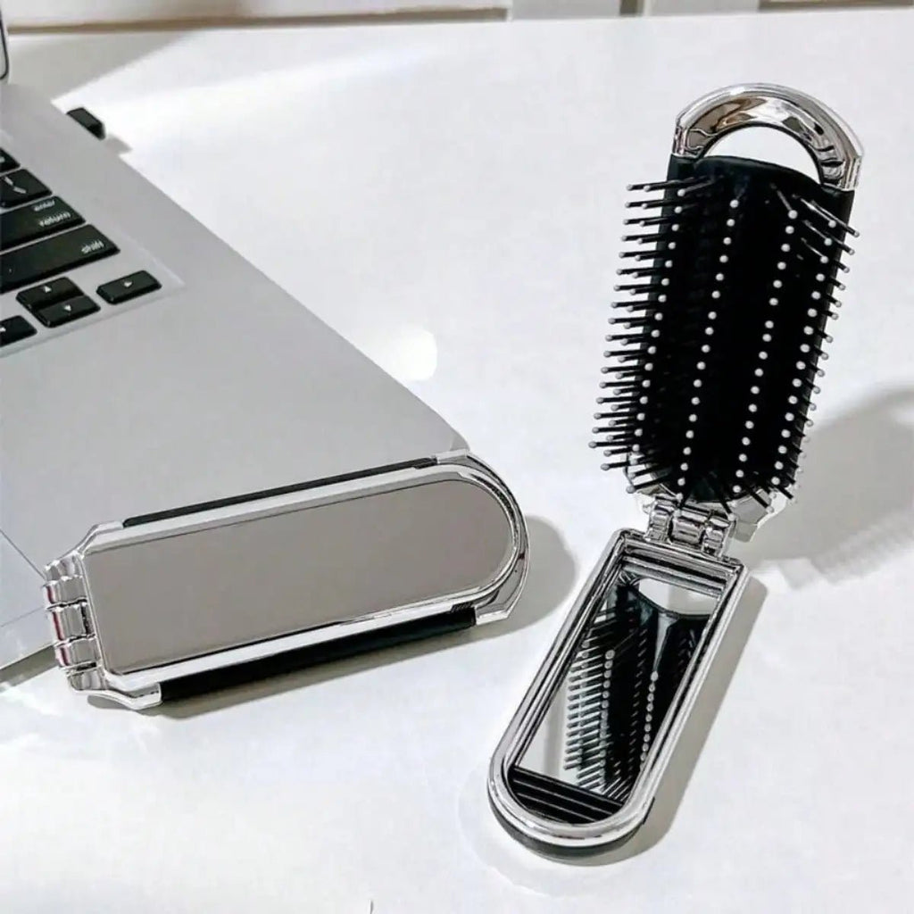 1pc Portable Compact Comb With Airbag And Handheld Makeup Mirror, Air Cushion Comb Ideal For Daily Use And Travel Hair Brush - JromoCompany