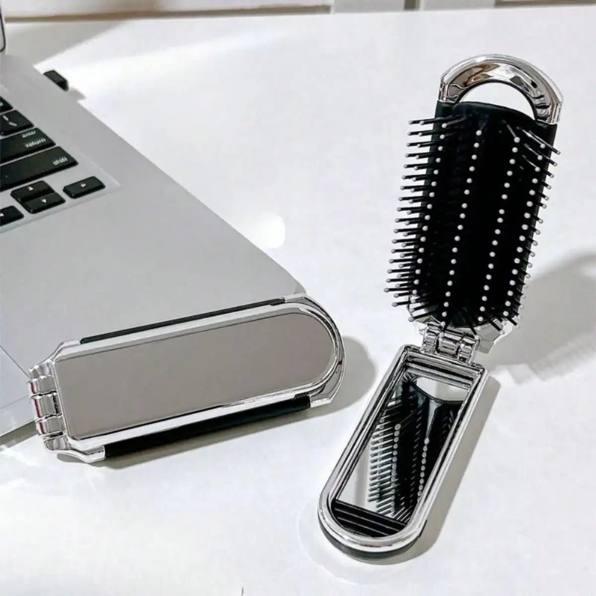 1pc Portable Compact Comb With Airbag And Handheld Makeup Mirror, Air Cushion Comb Ideal For Daily Use And Travel Hair Brush - JromoCompany