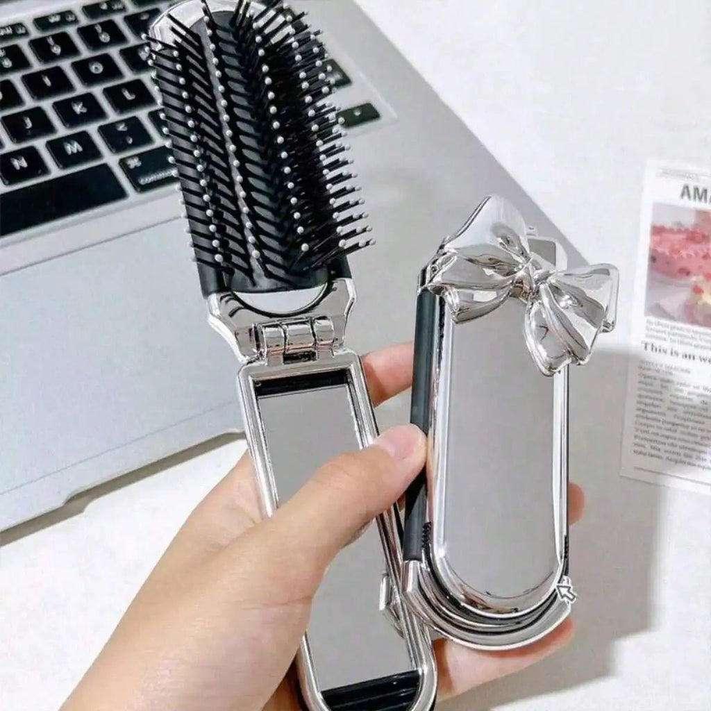 1pc Portable Compact Comb With Airbag And Handheld Makeup Mirror, Air Cushion Comb Ideal For Daily Use And Travel Hair Brush - JromoCompany