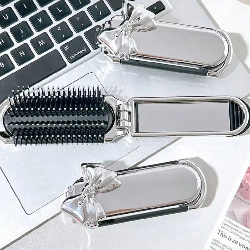 1pc Portable Compact Comb With Airbag And Handheld Makeup Mirror, Air Cushion Comb Ideal For Daily Use And Travel Hair Brush - JromoCompany