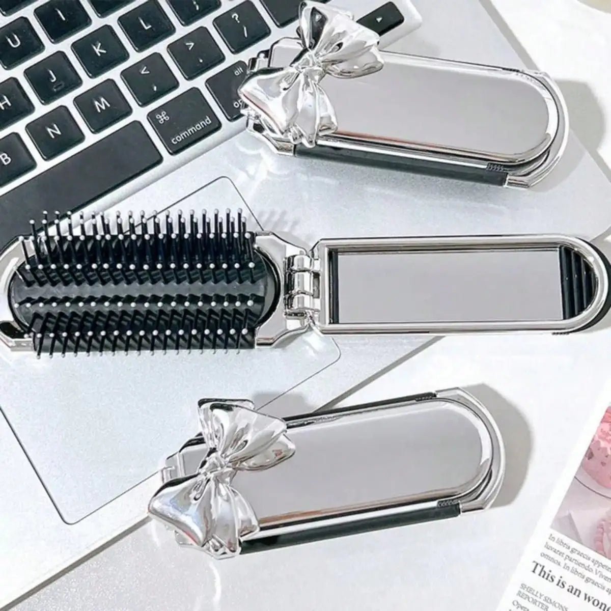 1pc Portable Compact Comb With Airbag And Handheld Makeup Mirror, Air Cushion Comb Ideal For Daily Use And Travel Hair Brush - JromoCompany