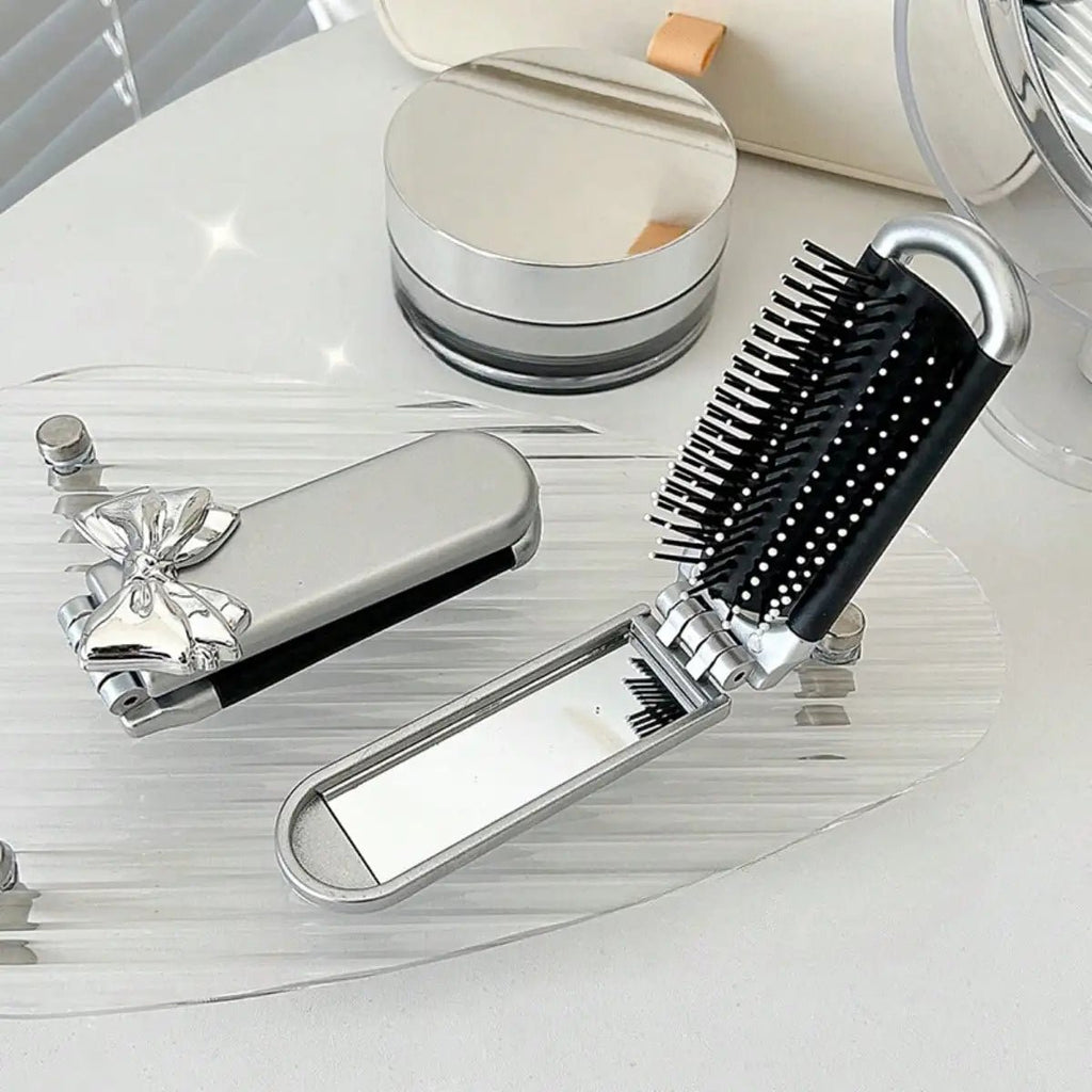 1pc Portable Compact Comb With Airbag And Handheld Makeup Mirror, Air Cushion Comb Ideal For Daily Use And Travel Hair Brush - JromoCompany