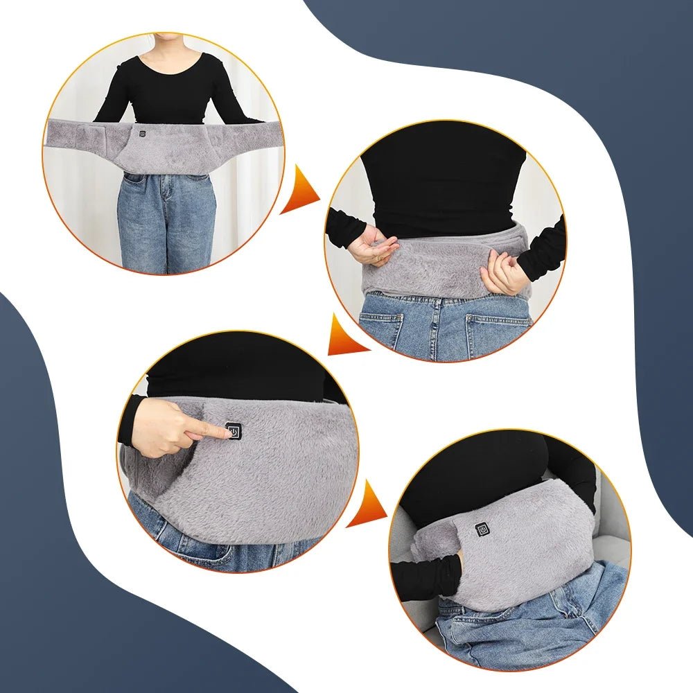 3 Levels Electric Graphene Heating Pad Cold-Proof Uterine Belt Cold-Proof Hand Waist Warming Pad USB Recharging Abdominal Warmer - JromoCompany