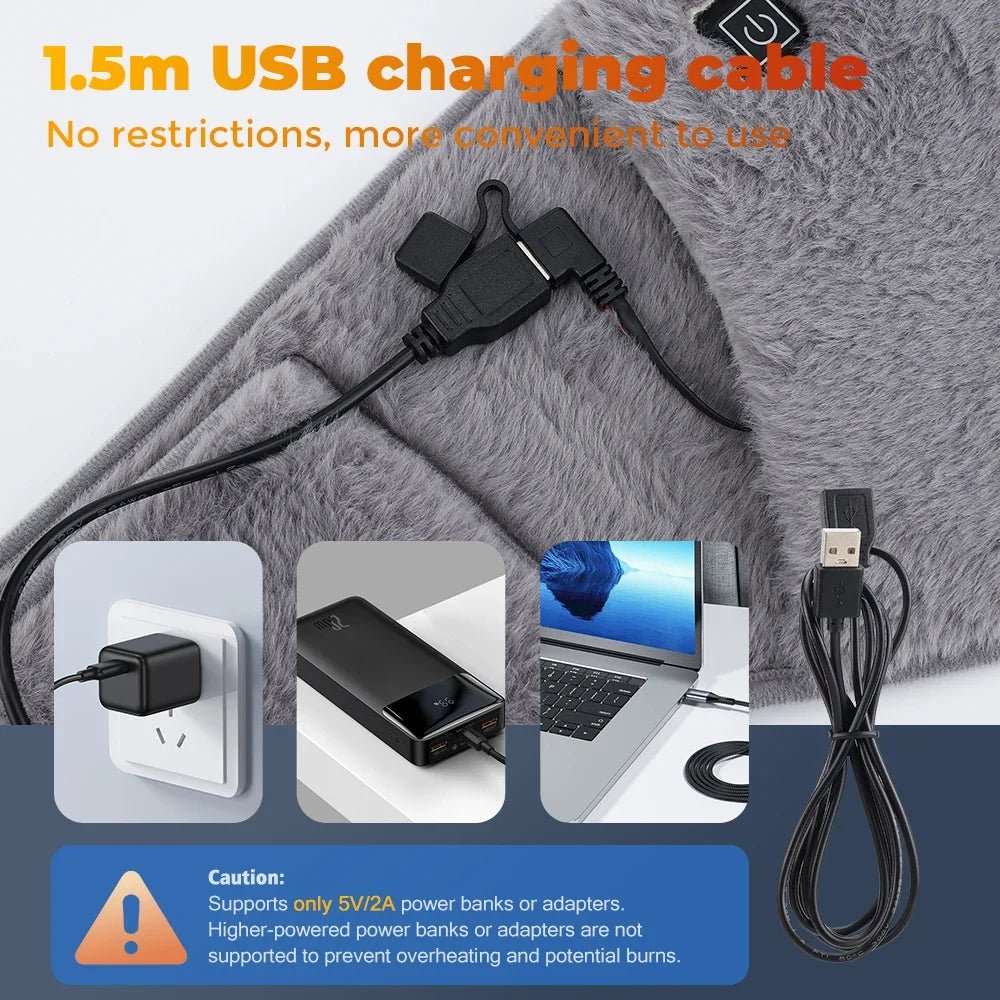 3 Levels Electric Graphene Heating Pad Cold-Proof Uterine Belt Cold-Proof Hand Waist Warming Pad USB Recharging Abdominal Warmer - JromoCompany