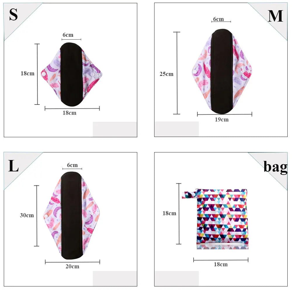 3 sizes Reusable menstrual pads for monthly sanitary pad towels Heavy absorbency women use in period Feminine Hygiene - JromoCompany