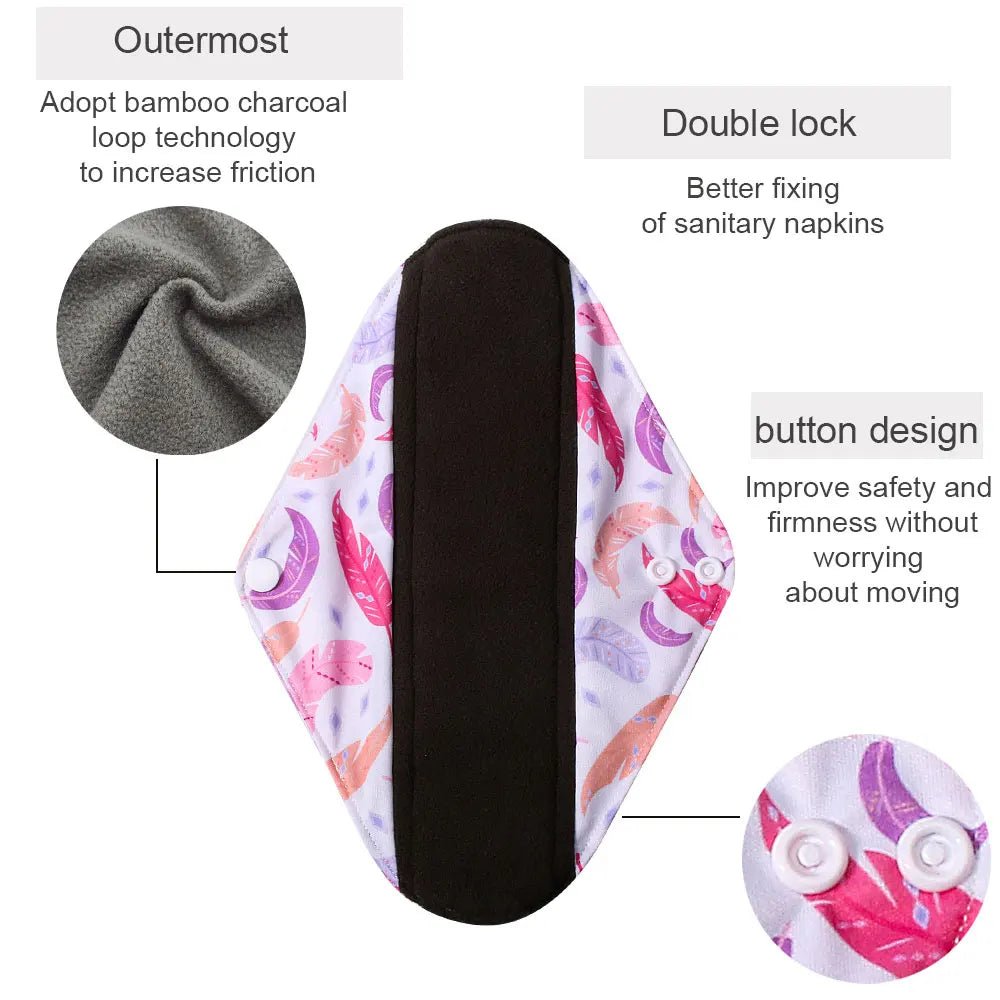 3 sizes Reusable menstrual pads for monthly sanitary pad towels Heavy absorbency women use in period Feminine Hygiene - JromoCompany