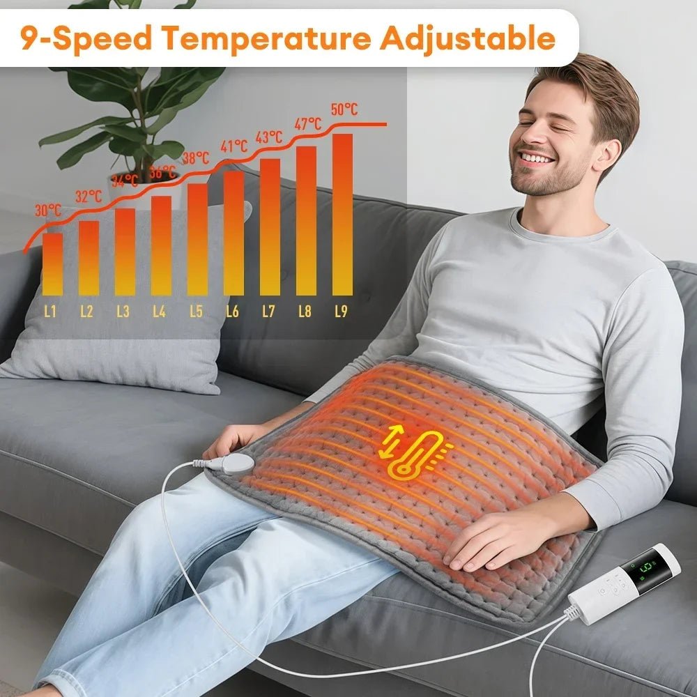 30*60cm Electric Heating Pads for Back Neck Shoulder Home Office Washable Winter Warm Blanket 4 Timer 9 Temperature Control - JromoCompany
