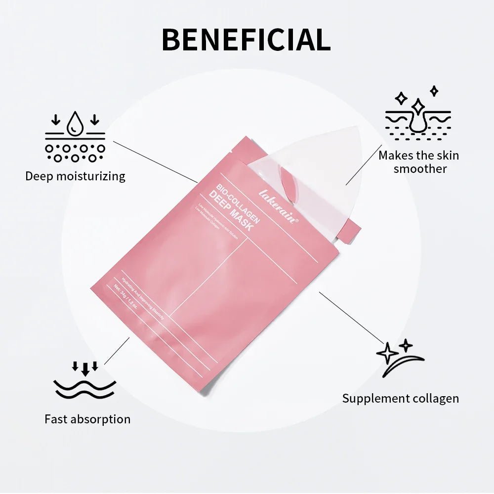 4pcs Bio-Collagen Deep Face Mask Overnight Mask Moisturizing Improvement Pore Brightening Face Firming Skincare - JromoCompany