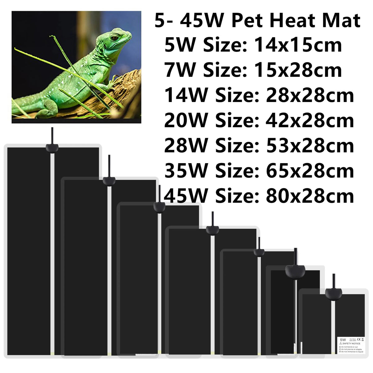 5-45W Plant Warm Heating Pad Waterproof Reptile Heater Mat With Temperature Control Adjustable Controller Indoor Garden Seedling - JromoCompany