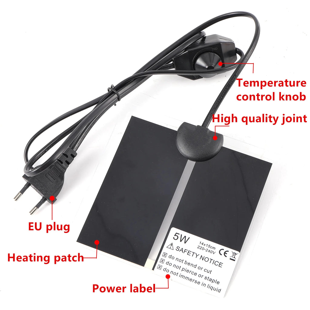 5-45W Plant Warm Heating Pad Waterproof Reptile Heater Mat With Temperature Control Adjustable Controller Indoor Garden Seedling - JromoCompany