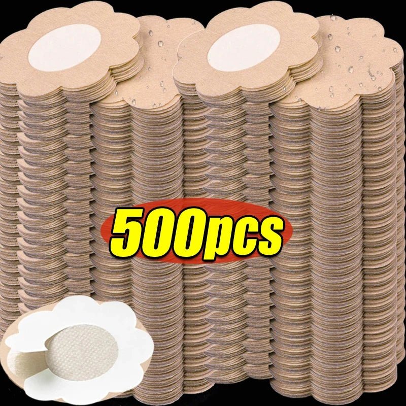 50-500pcs Nipple Cover Stickers Women Breast Lift Tape Pasties Invisible Self-Adhesive Disposable Bra Padding Chest Paste Patch - JromoCompany