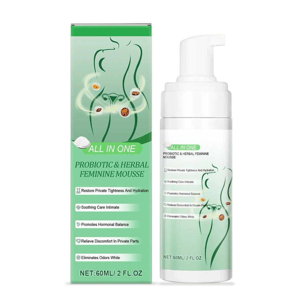 60ml Probiotics Herbal Female Intimate Hygiene Mousse Gentle Daily Wash Ph Balanced Gentle Daily Cleanse Comfort Irritation-Free - JromoCompany