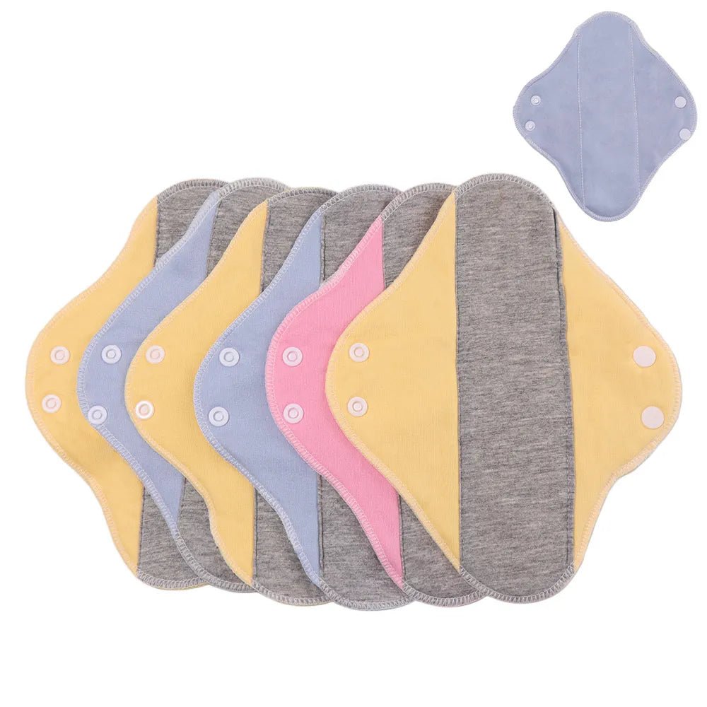 6Pcs Diaper Washable Menstrual Cloth Pads Reusable Graphene Sanitary Napkin Soft 23CM Nursing Pad for Women Pantyliner - JromoCompany