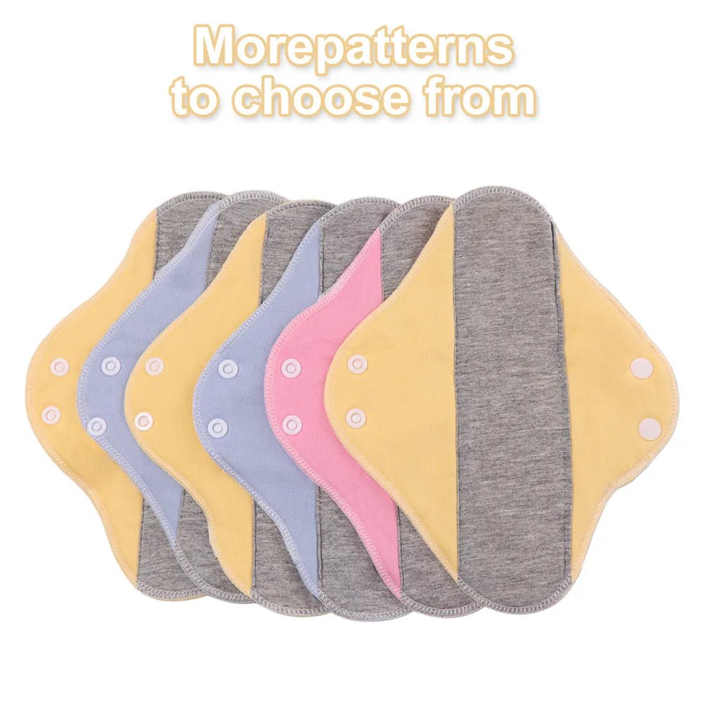 6Pcs Diaper Washable Menstrual Cloth Pads Reusable Graphene Sanitary Napkin Soft 23CM Nursing Pad for Women Pantyliner - JromoCompany