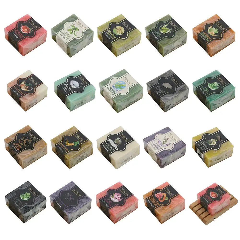 85g Natural Plant Extract Handmade Soap Bamboo Charcoal Oil Control Volcanic Mud Sea Salt Face Soap Bath Soap 19 Flavors - JromoCompany