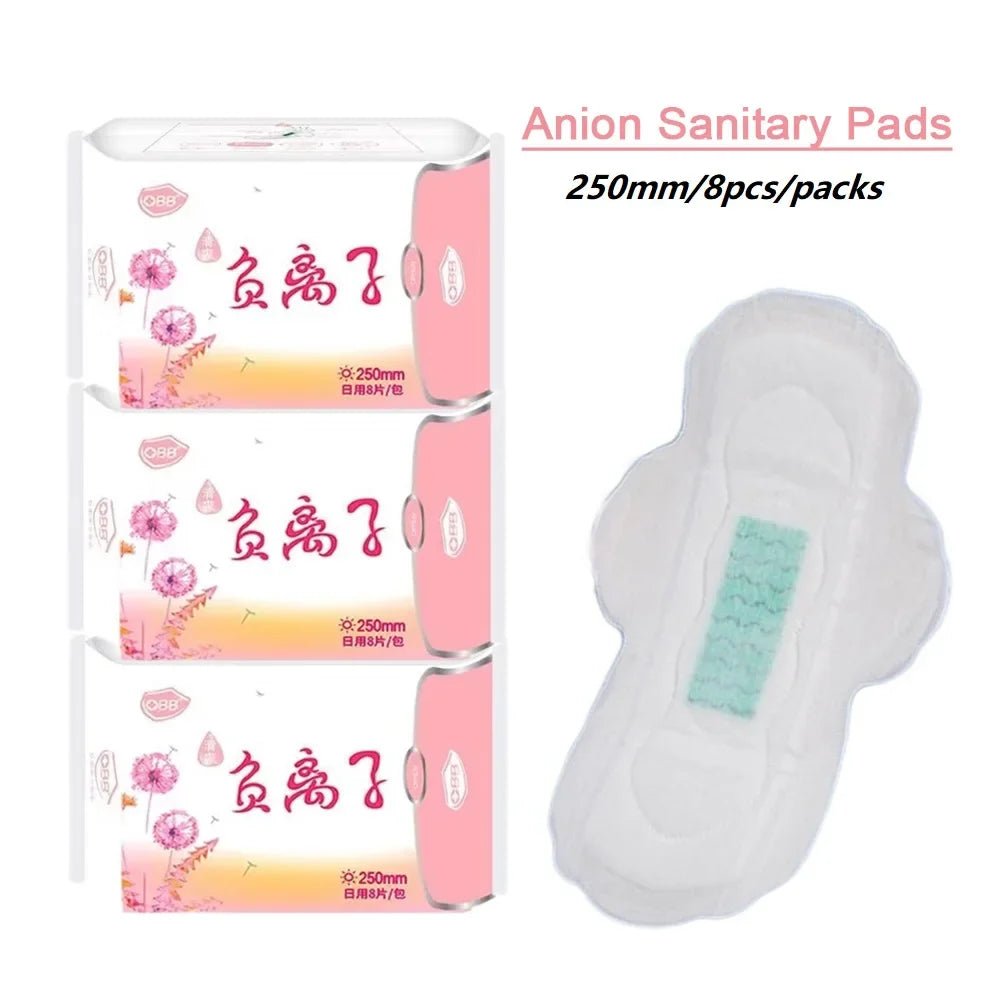 90Pcs/3Pack Anion Sanitary Pads Kill Bacteria Panty Liner Anti Inflammation Remove Yeast Infection Menstrual Pad Anion Sanitary - JromoCompany