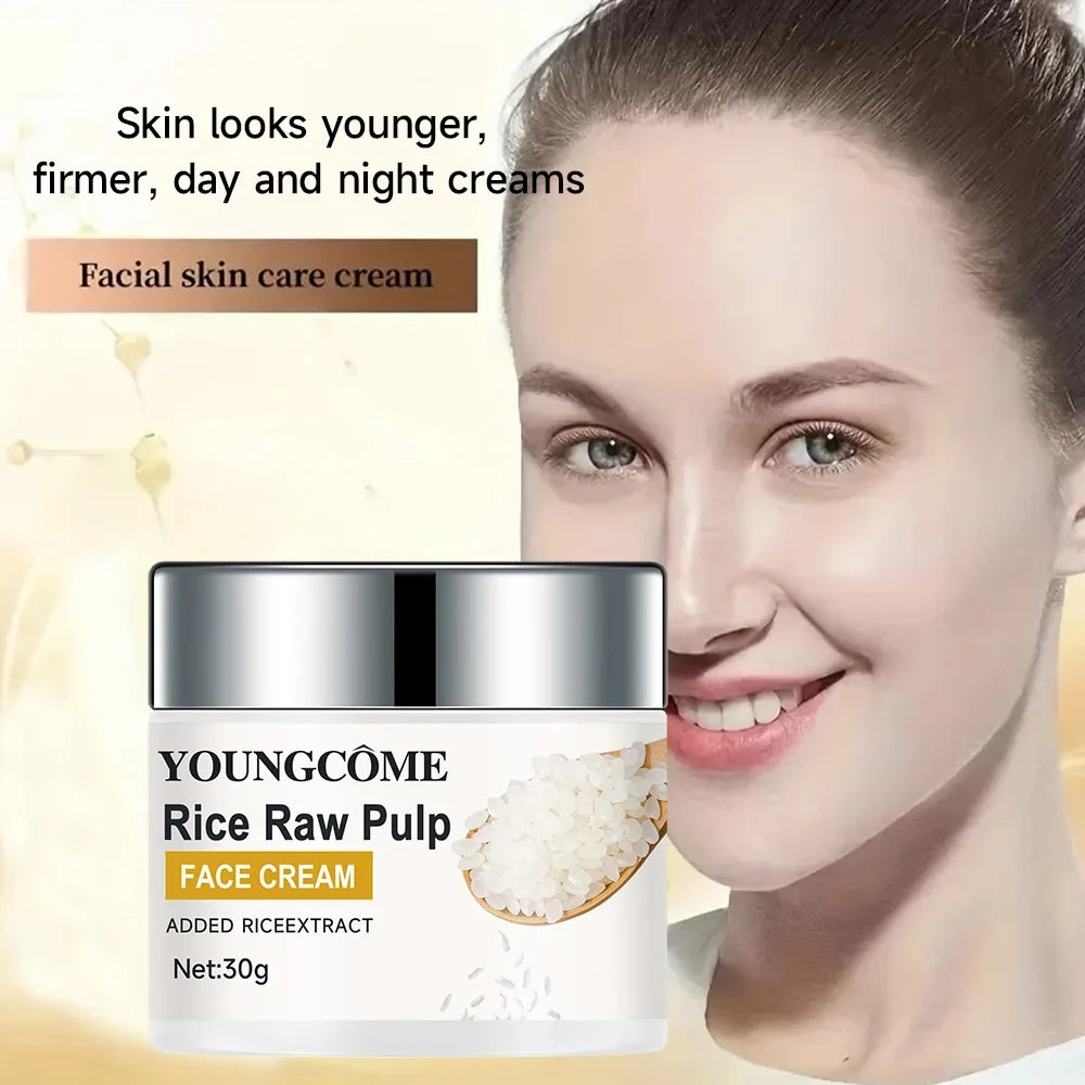 Rice Cream Promotes Elasticity Radiance MoisturizesNouriTheshes LocksMoisture Anti Aging Face Lifting Nourishing Repair Collagen