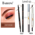 Thin-Head Double-Ended Eyebrow Pencil – Waterproof, Long-Lasting, Auto-Rotate, Brush Tip, Contour, Natural, Certified, Unisex