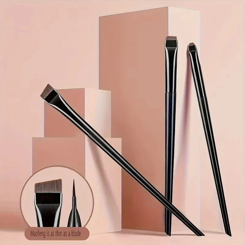 3 Pcs edge eyeliner brush oblique head eyebrow brush outline eyeliner brush ultra-thin eyeshadow brush makeup tools