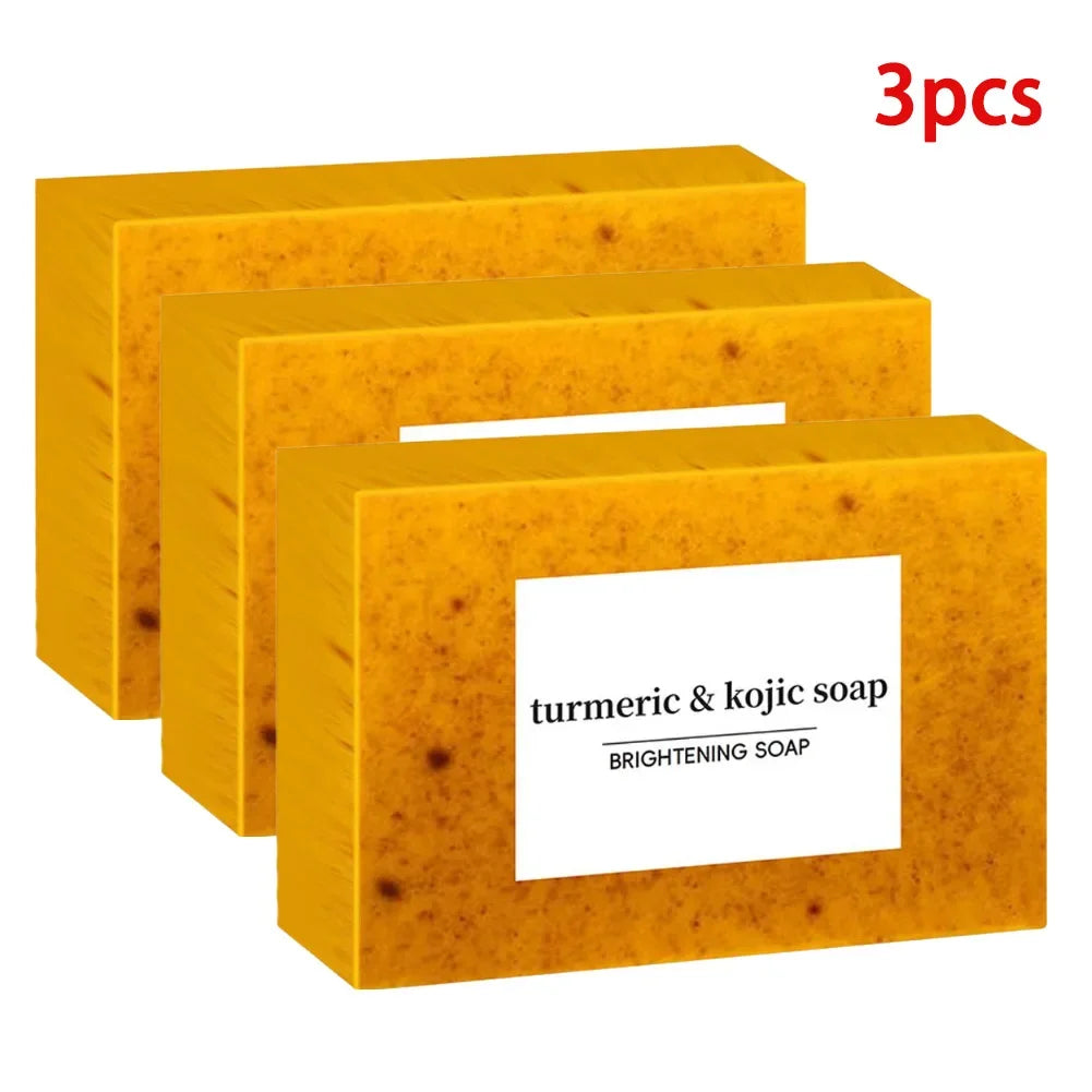 100g Turmeric Hand Made Soap, Lemon Kojic Acid Soap, Shower and Facial Soap  Deep Cleaning For Face Body Skin Care