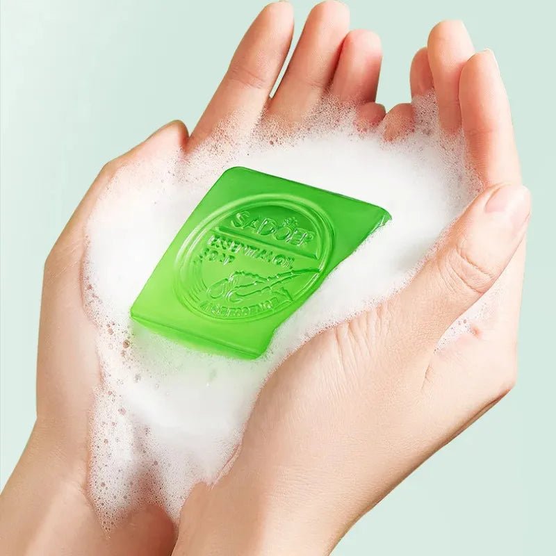 Aloe Vera Smooth Cleansing Natural Soap Cleansing Smooth Handmade Essential Oil Soap100g - JromoCompany