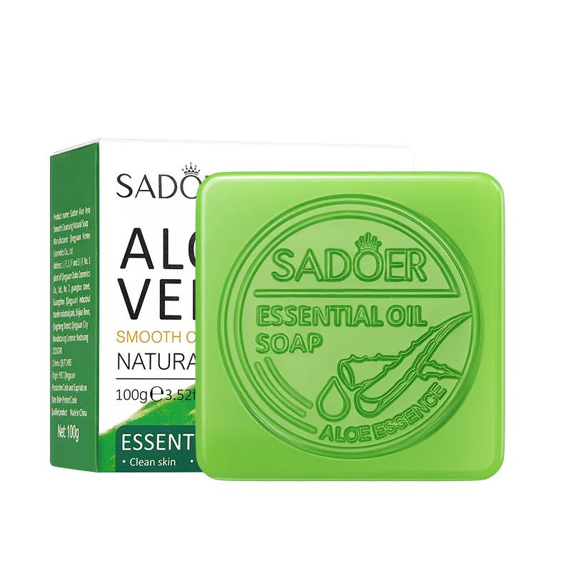 Aloe Vera Smooth Cleansing Natural Soap Cleansing Smooth Handmade Essential Oil Soap100g - JromoCompany