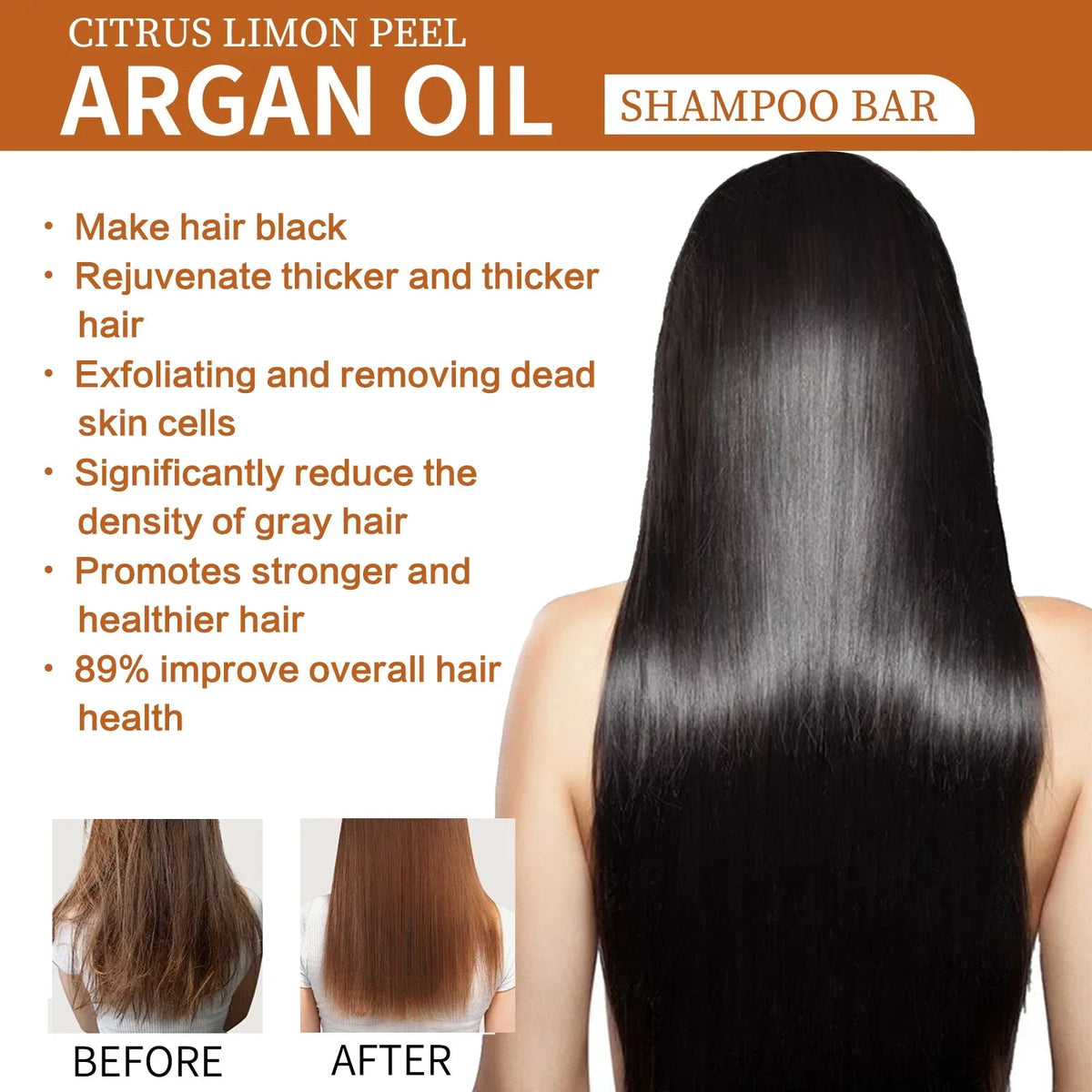 Argan Oil Shampoo Soap Bar Anti Hair Loss Repair Damaged Frizz Argan Oil Scalp Treatment Hair Care for Hair-Gentle Moisturizing - JromoCompany