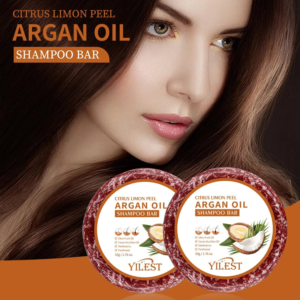Argan Oil Shampoo Soap Bar Anti Hair Loss Repair Damaged Frizz Argan Oil Scalp Treatment Hair Care for Hair-Gentle Moisturizing - JromoCompany