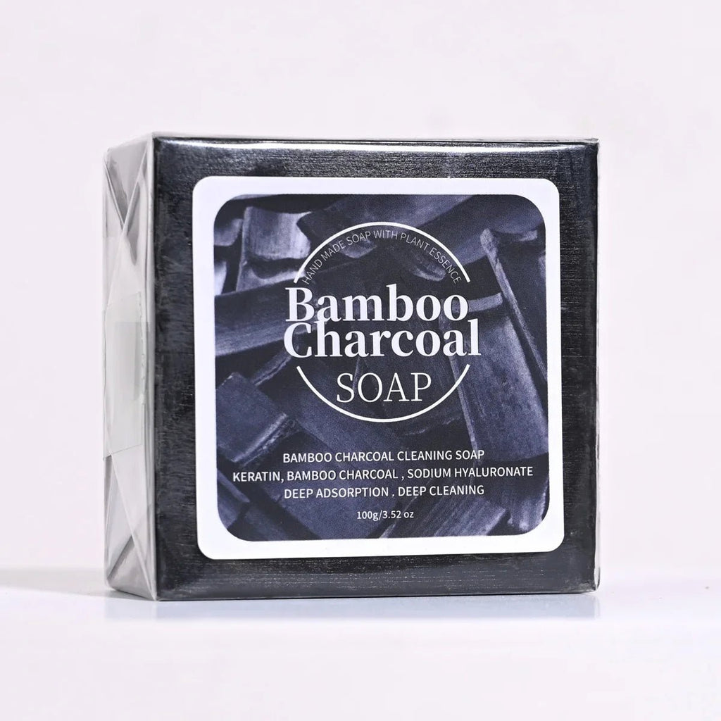 B+100G Bamboo Charcoal Powder Deep Cleaning Soap Plant Oil Soap Keratin Protein Men's Bath and Face Wash Handmade Soap - JromoCompany