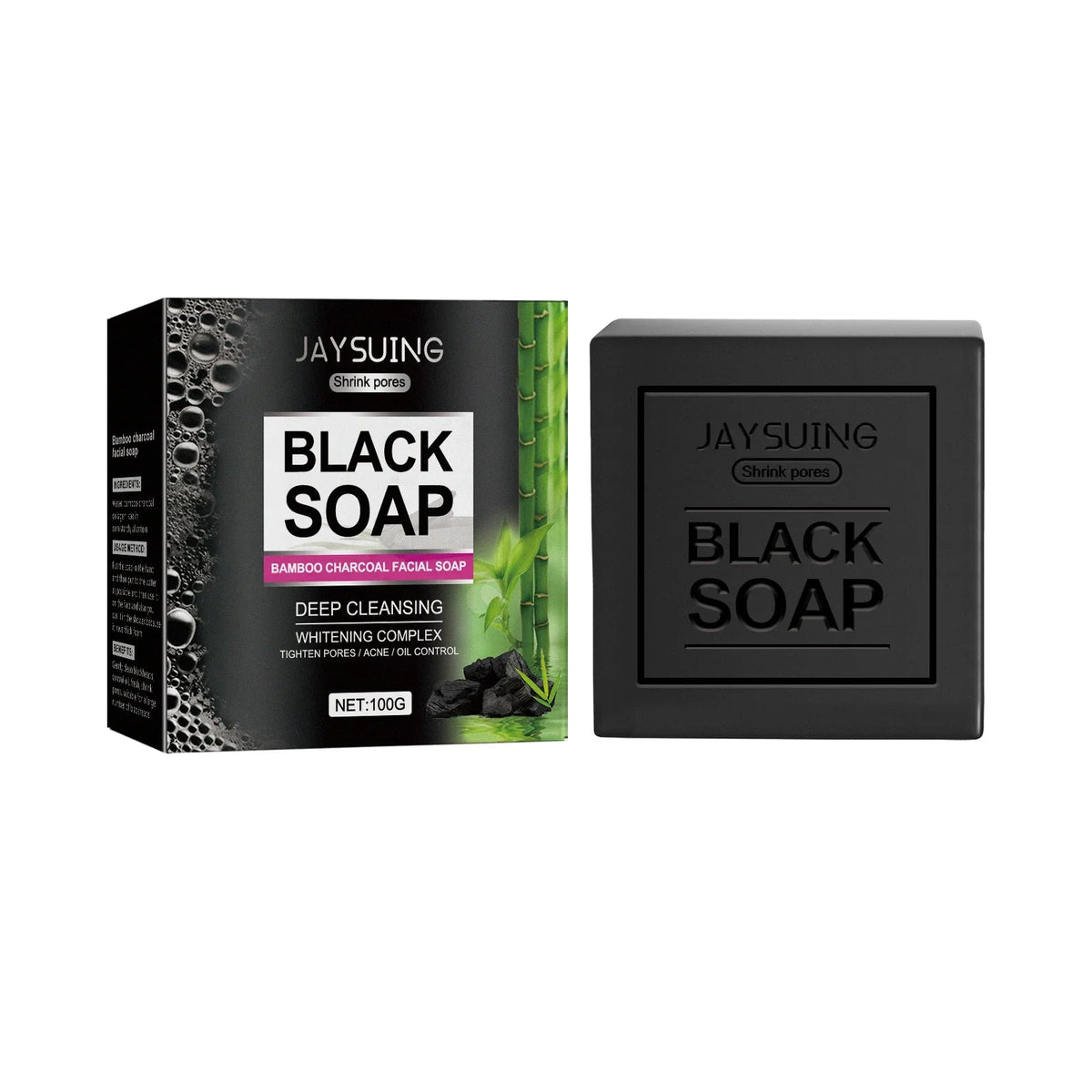 Bamboo Charcoal Cleansing Face Soap Remove Facial Dirt Reduce Blackheads Prevent Pore Blockage Deep Exfoliating Cleansing Soap - JromoCompany