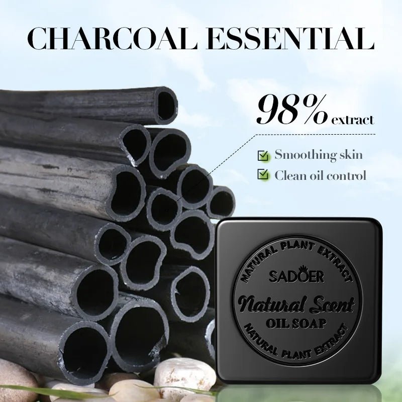Bamboo Charcoal Handmade Soap Women Cleaner Deep Cleansing Body Whitening Soap Shaving Sabonis Skin Lightening Foam 1box - JromoCompany