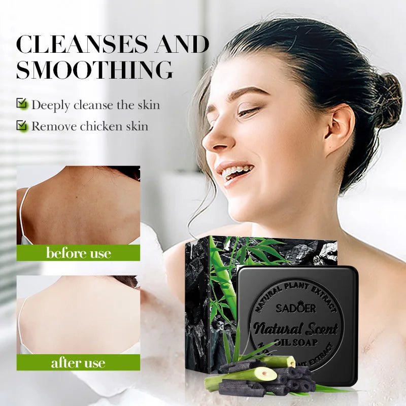 Bamboo Charcoal Handmade Soap Women Cleaner Deep Cleansing Body Whitening Soap Shaving Sabonis Skin Lightening Foam 1box - JromoCompany