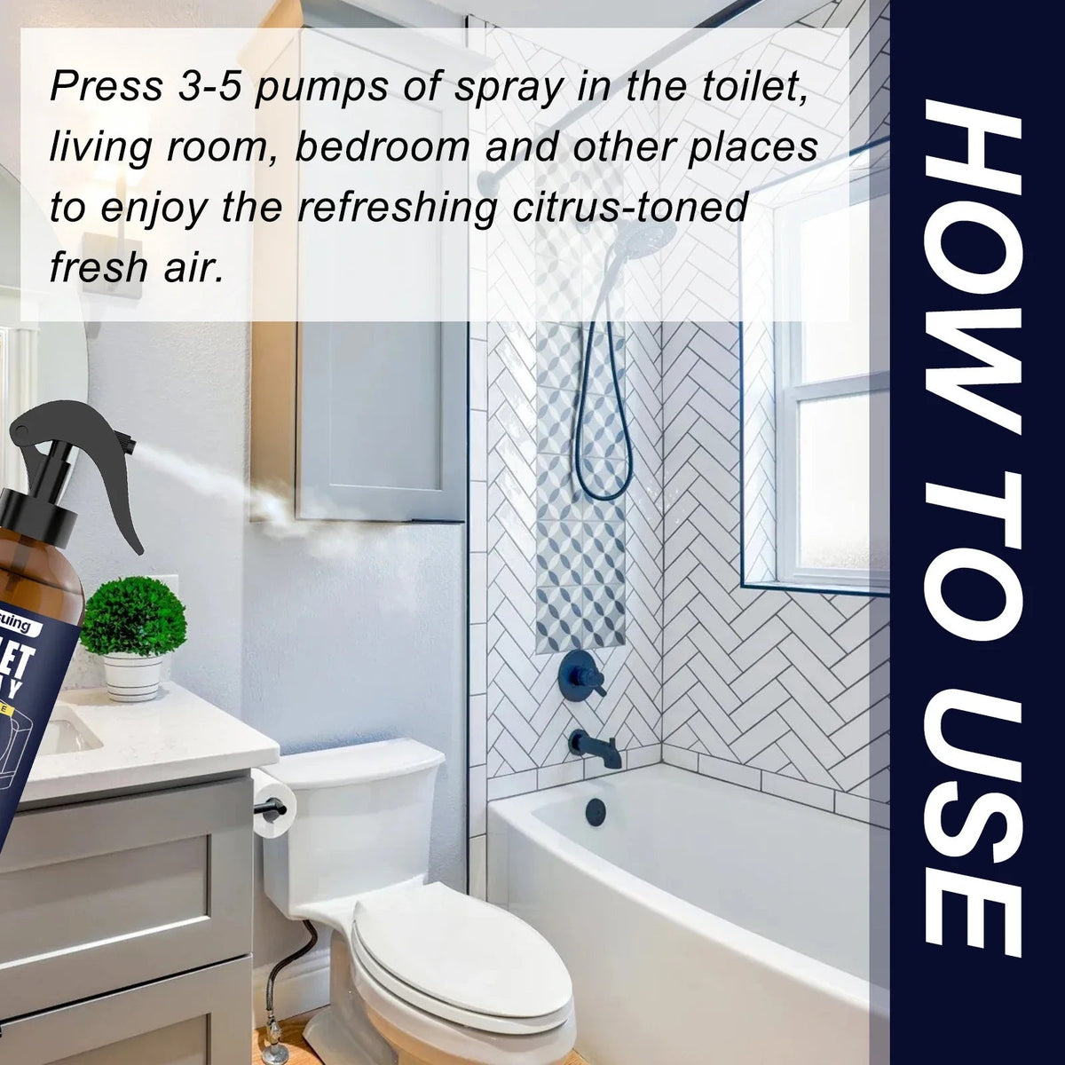 Bergamot Bathroom Deodorizer Spray Multi-functional Air Freshener for Kitchen Bedroom Interior Household Air Purification Spray - JromoCompany