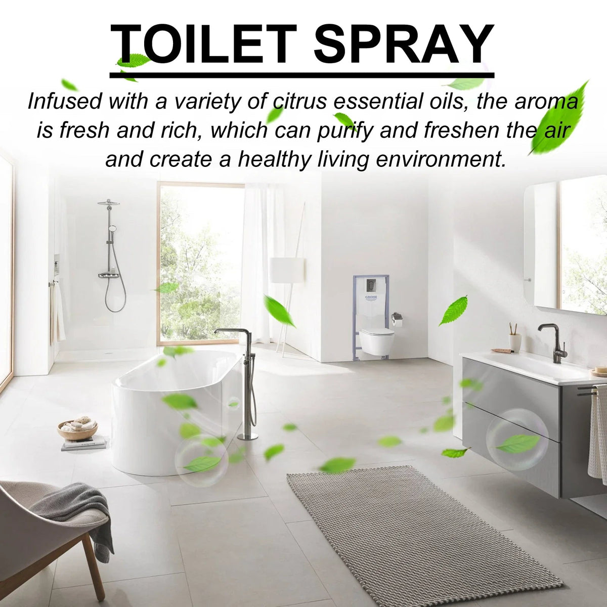 Bergamot Bathroom Deodorizer Spray Multi-functional Air Freshener for Kitchen Bedroom Interior Household Air Purification Spray - JromoCompany