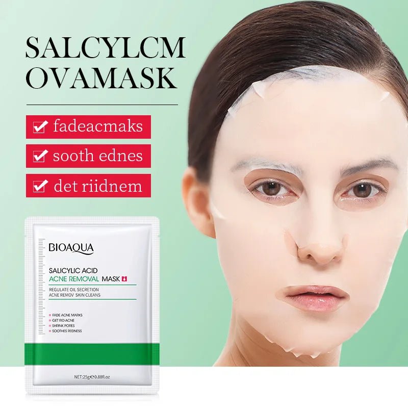 BIOAQUA Salicylic Acid Acne Removal Facial Masks Moisturizing Anti-Aging Nourishing Anti Acne Face Mask Skin Care Products - JromoCompany