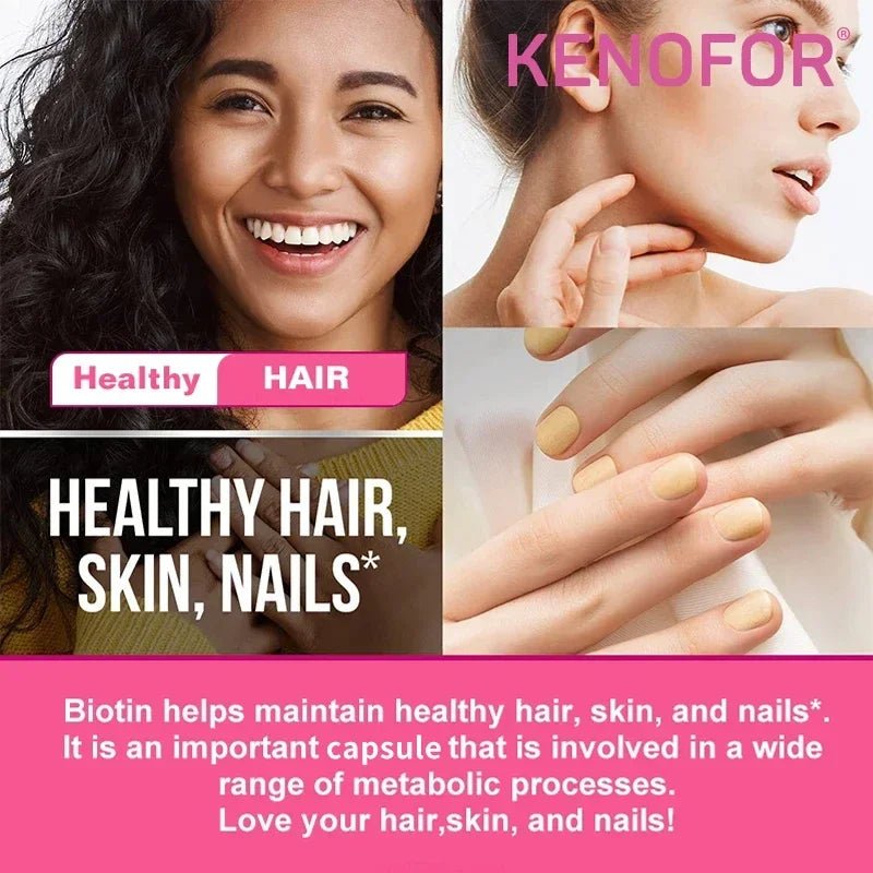 Biotin Capsules - Promotes Hair Growth, Strengthens Nails, Improves Skin Health, Dietary Nutritional Supplement - JromoCompany