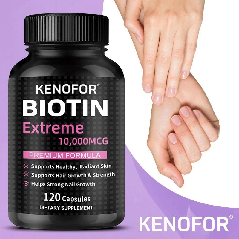 Biotin Capsules - Promotes Hair Growth, Strengthens Nails, Improves Skin Health, Dietary Nutritional Supplement - JromoCompany