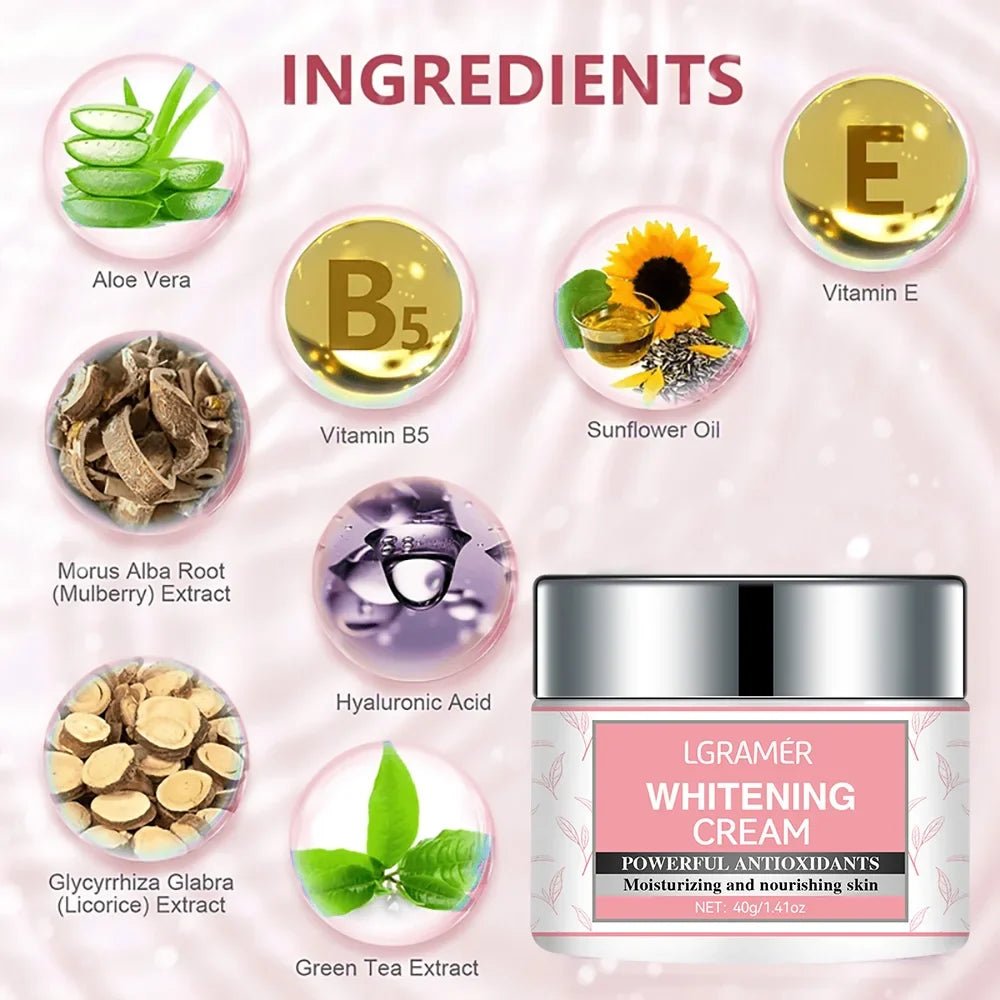 Body Whitening Cream Intimate Areas Underarm Knee Buttocks Private Bleach Remove Melanin Waterproof Brighten Nourish Cream - JromoCompany