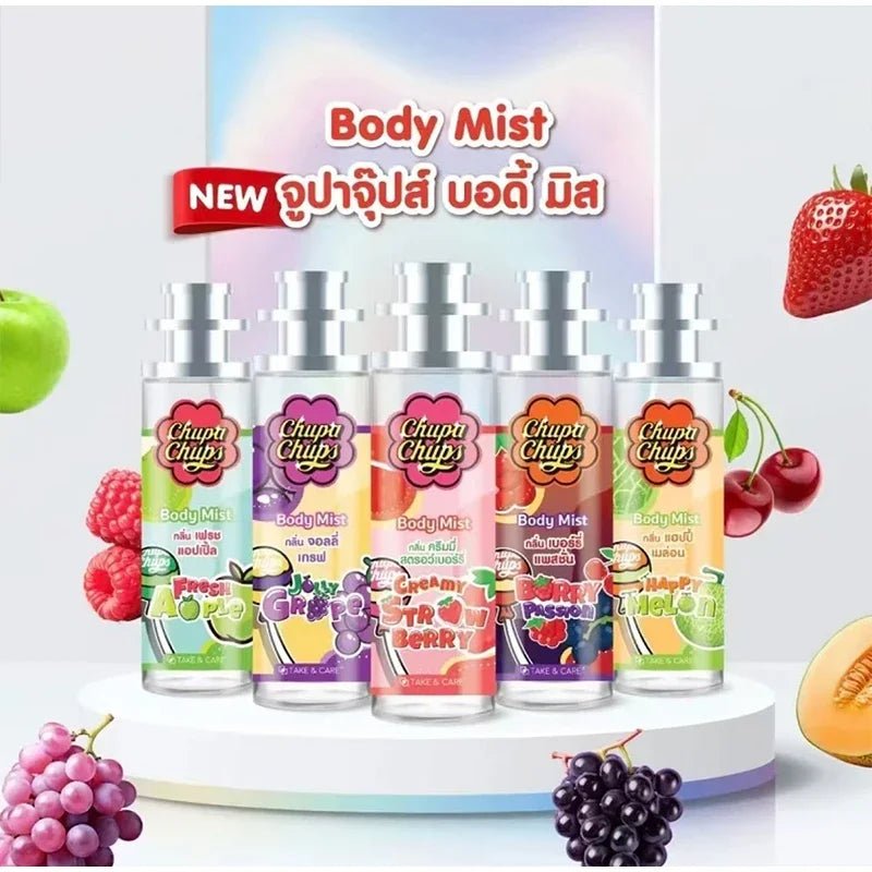 Chupa Chups Body Mist 100ml Refreshing Fruity Fragrance Long-lasting Sweet Scent Melon Apple Grape Berry Flavors Women Perfume - JromoCompany