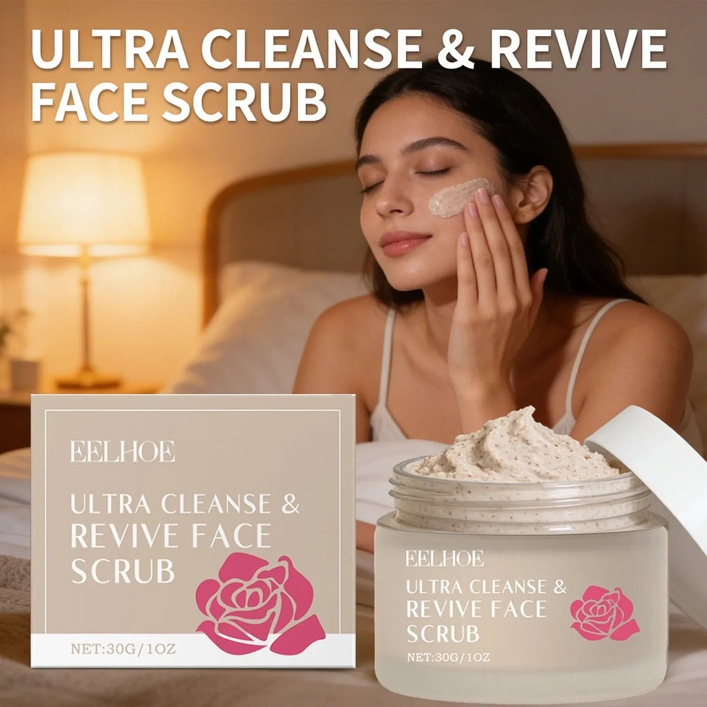 Cleanse & Revive Face Scrub Moisturizing Deep Clean Pore Exfoliating Soothing Softening Skin Brightening Rose Facial Scrub Cream - JromoCompany