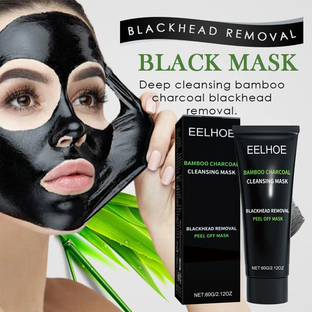Eelhoe Bamboo Charcoal Blackhead Remover Face Mask Deep Cleansing Pores Shrink Nourishing Acne Treatment Face Peel Off Mask - JromoCompany