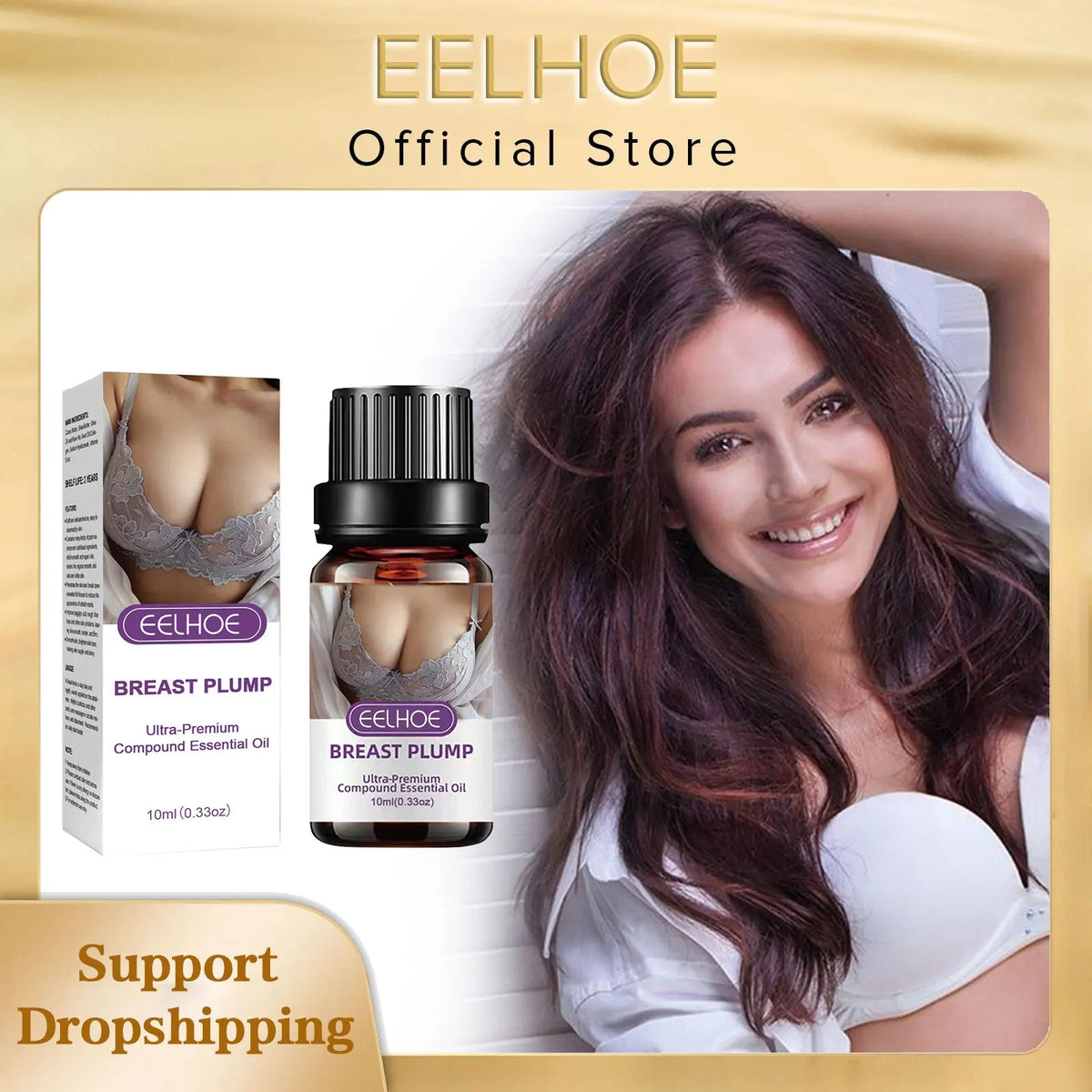 EELHOE Breast Enlargement Oil Breast Growth Hormone Strengthen Skin Elasticity Moisturizing Skin Care Body Firming Massage Oil - JromoCompany