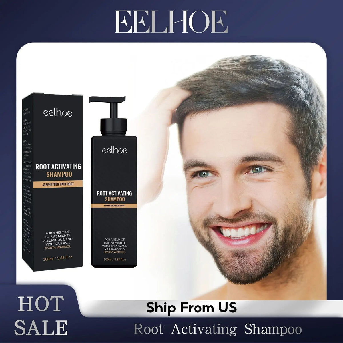 EELHOE Hair Regrowth Root Natural Herbal Dense Hair Shampoo Hair Repair Care Fluffy Smoothing Nourishing Anti Falling Shampoo - JromoCompany